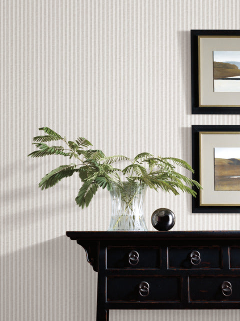 Gray New Ticking Stripe Wallpaper