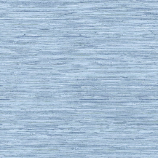 Horizontal Blue Faux Grasscloth Wallpaper