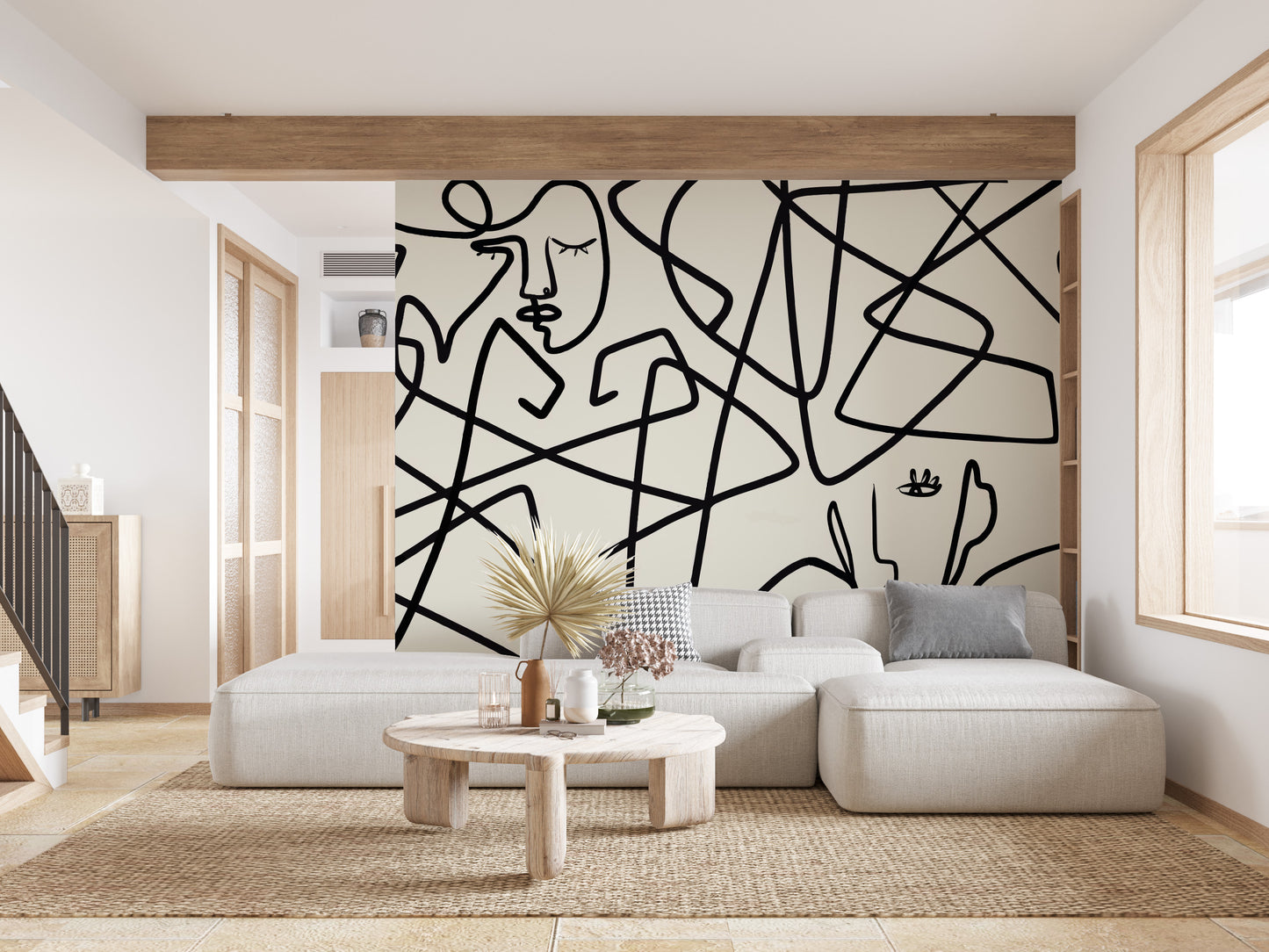 Abstract Black and White wallpaper Mural