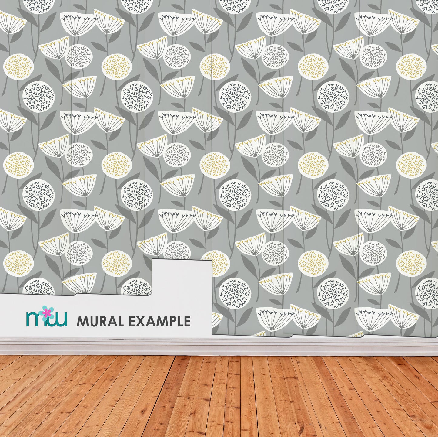 Grey Dandelions wallpaper