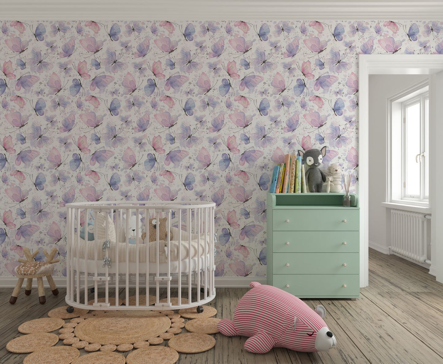 violet Butterfly wallpaper Mural