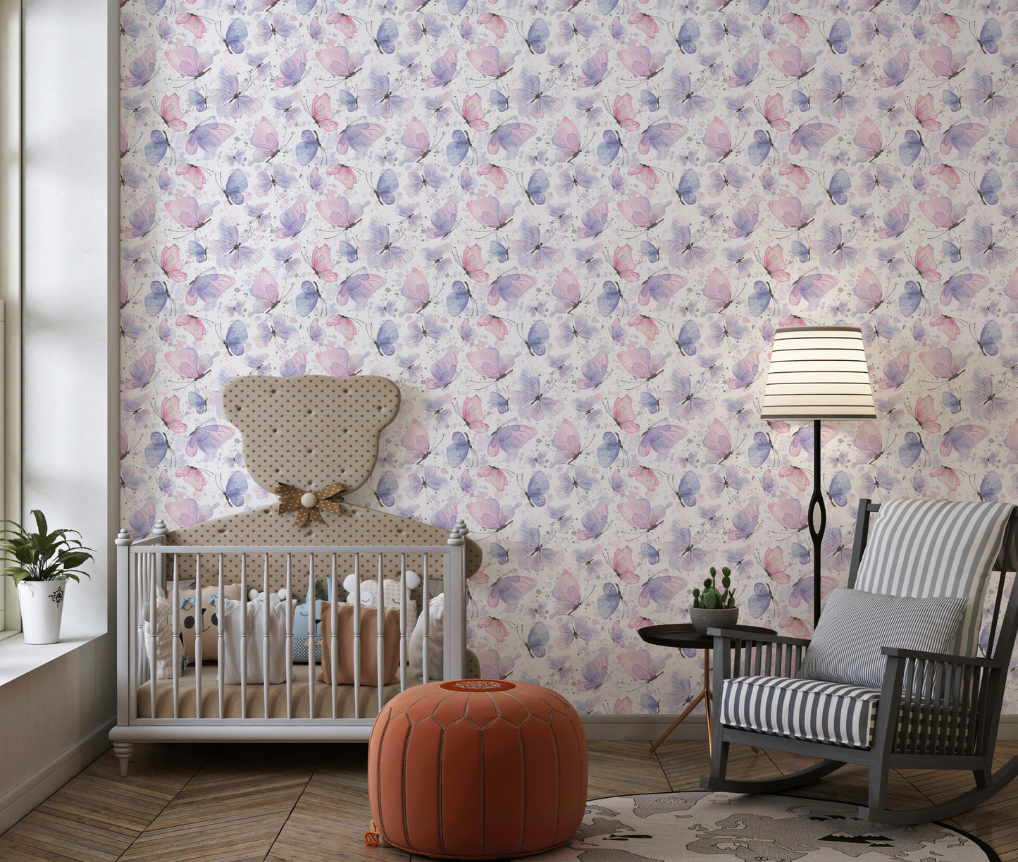 violet Butterfly wallpaper Mural