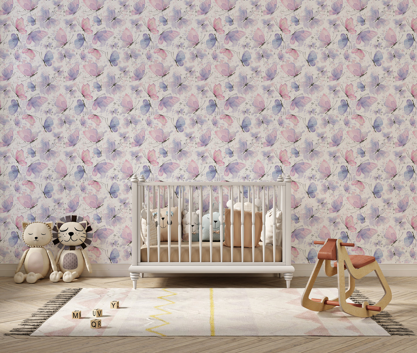 violet Butterfly wallpaper Mural