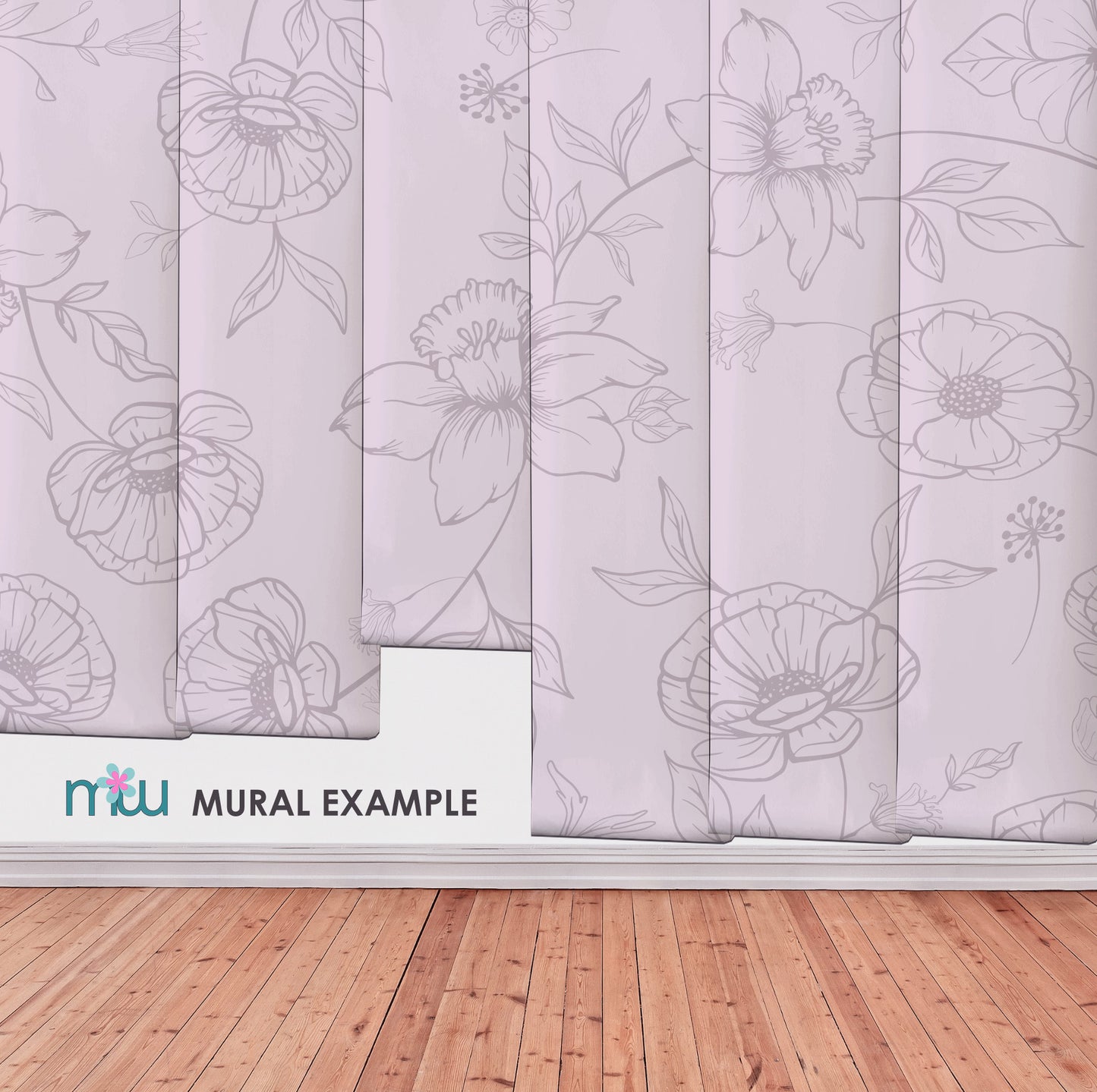 Pink Floral wallpaper Mural