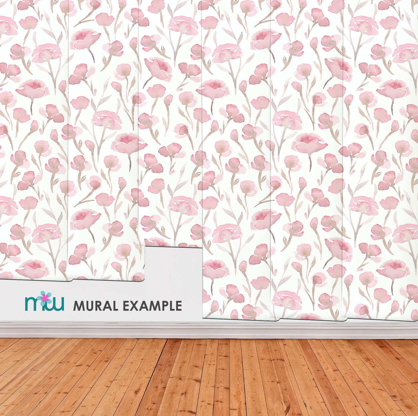 Pink floral pattern wallpaper
