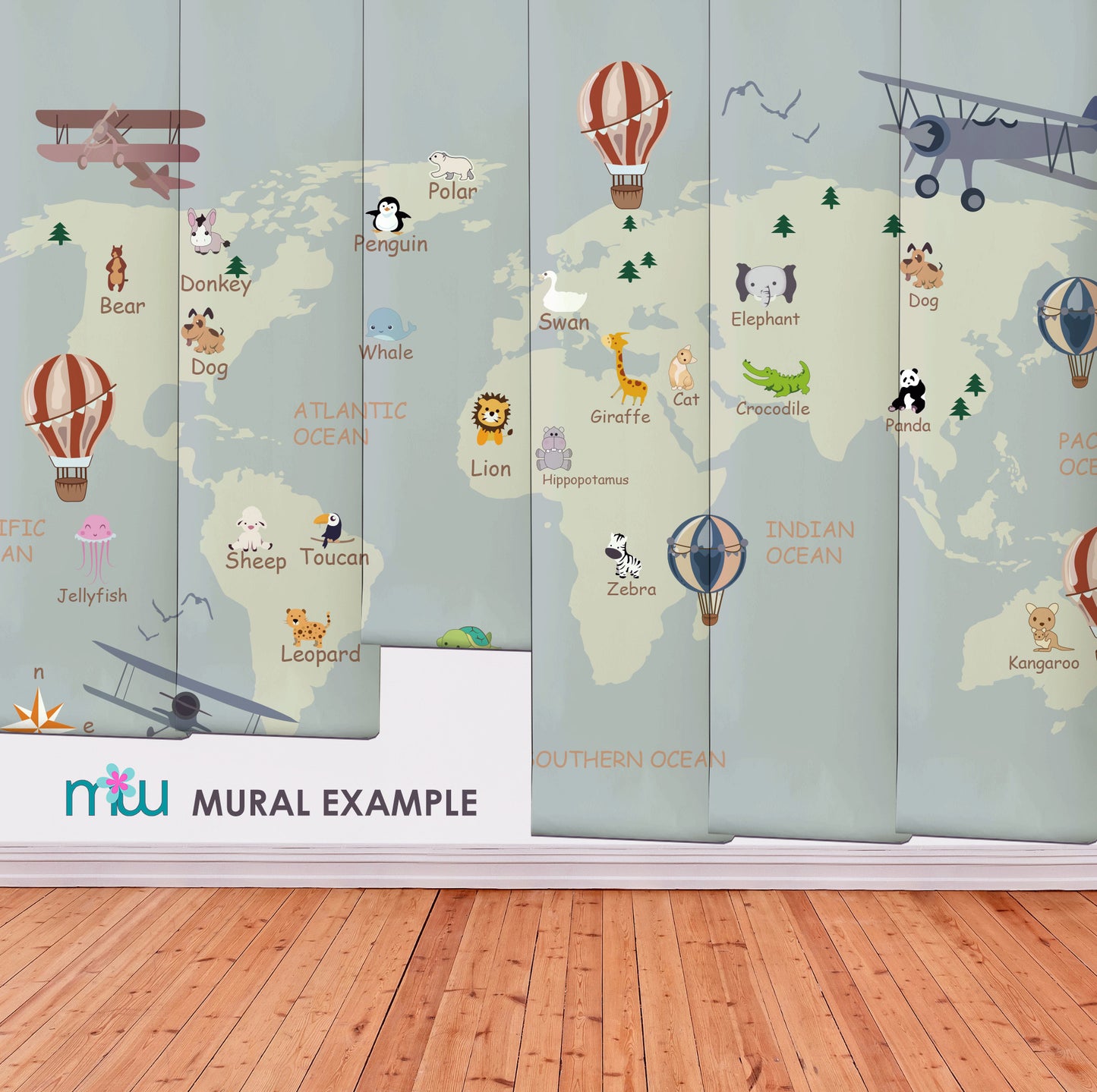 Kids Worldmap wallpaper mural