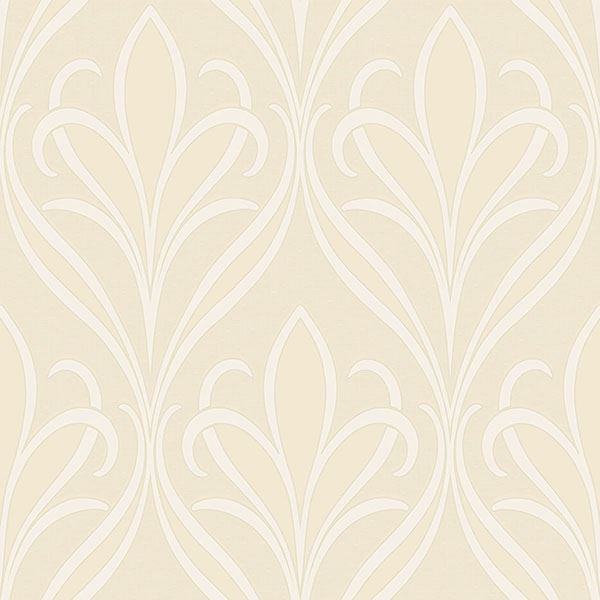 Vivian Neutral Nouveau Damask Wallpaper