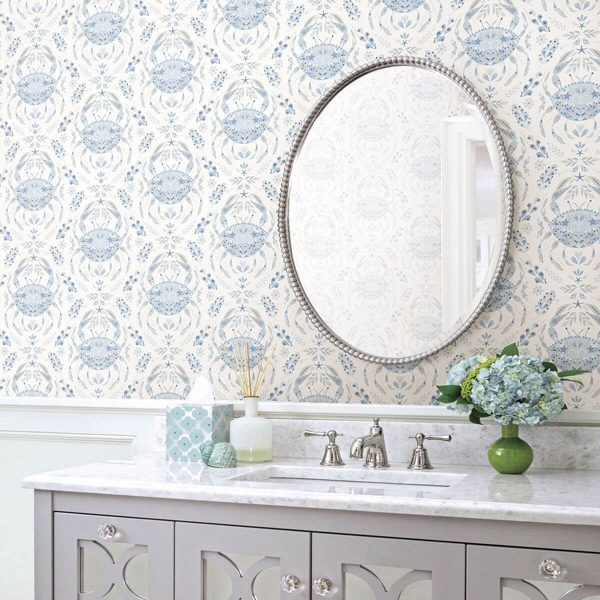 Annapolis Light Blue Crustacean Wallpape -out of stock