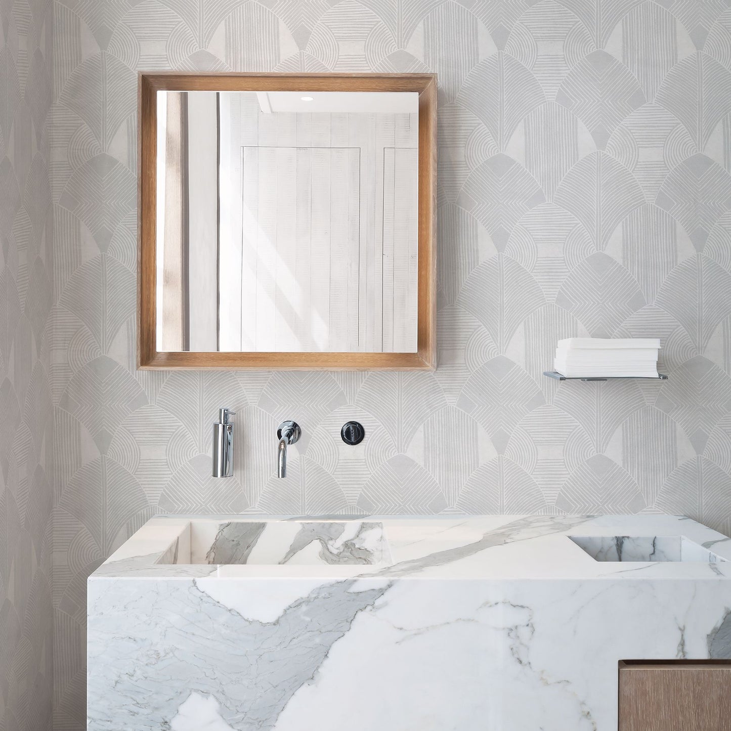 2964-25930 Westport Dove Geometric Wallpaper- Scott Living