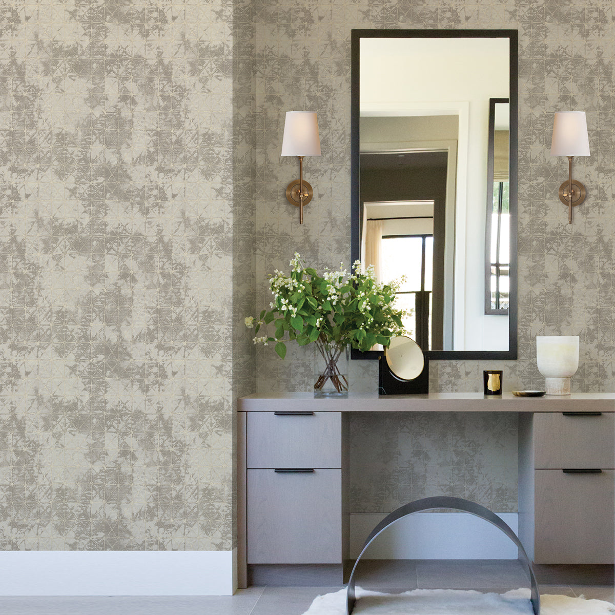 Odell Pewter Antique Tiles Wallpaper
