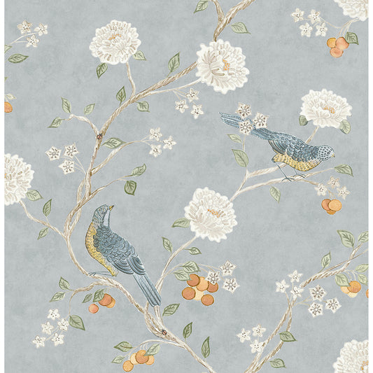 Wellesley Blue Heather Chinoiserie Wallpaper