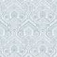 4074-26611 Fernback Blue Ornate Botanical Wallpaper