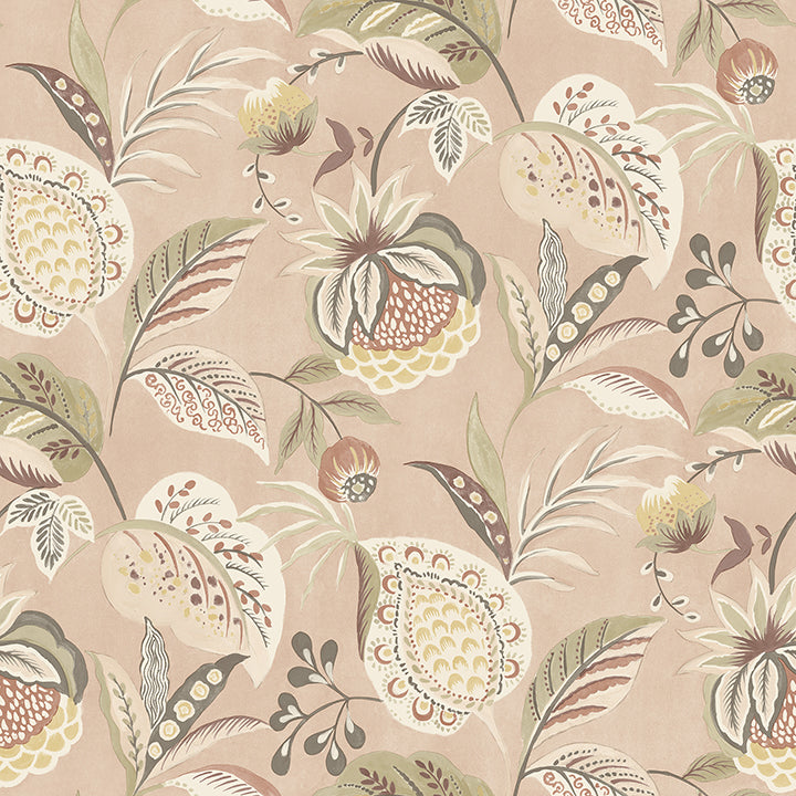 Bohemian Blush Jacobean Wallpaper