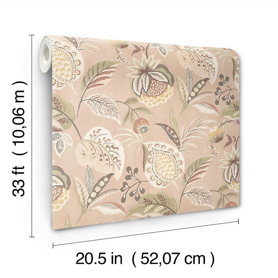 Bohemian Blush Jacobean Wallpaper