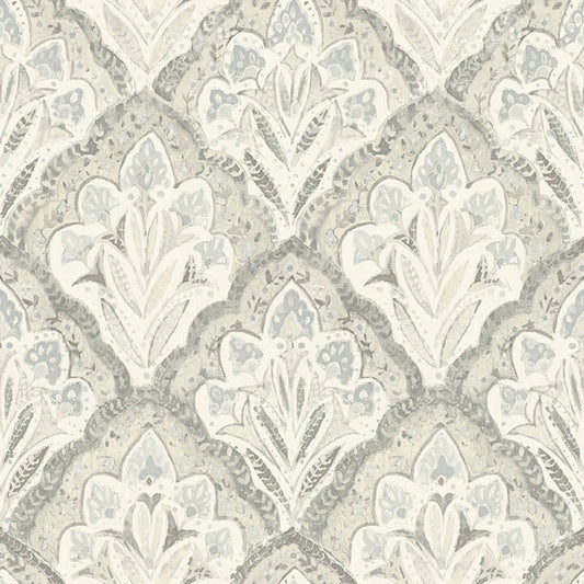 Mimir Grey Quilted Damask Wallpaper