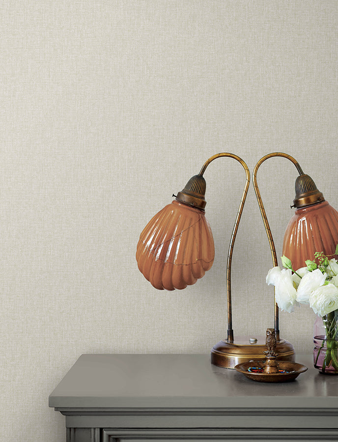 Halliday Pearl Faux Linen Wallpaper