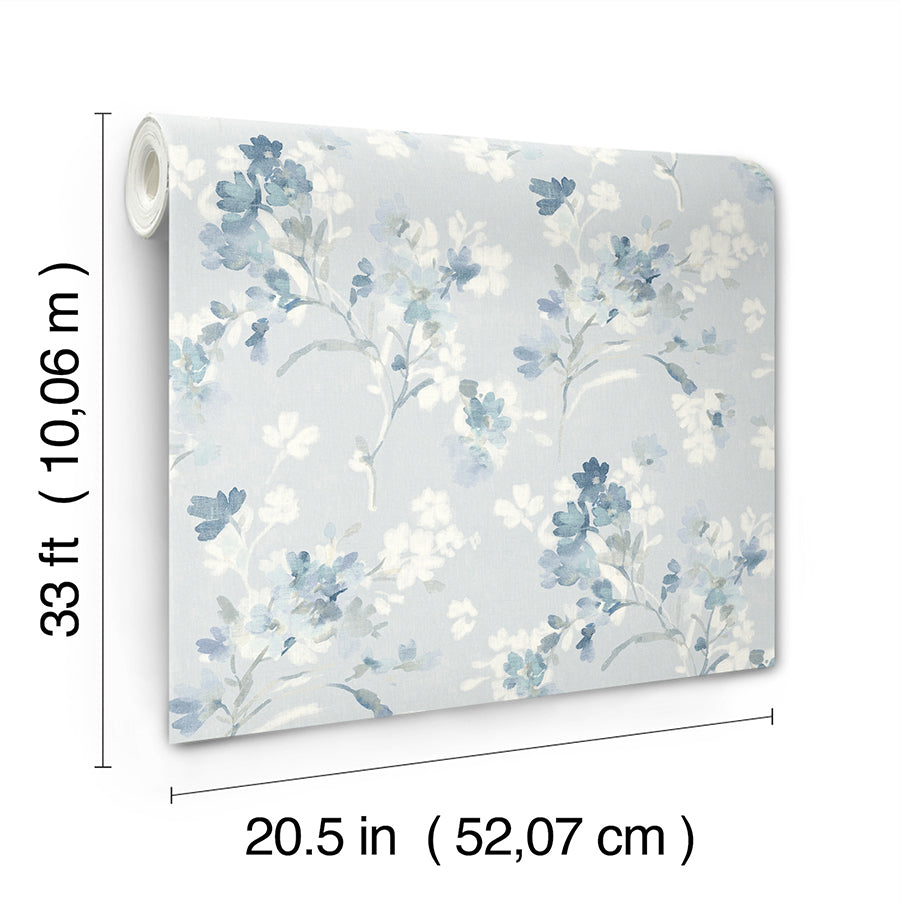 Azalea Light Blue Floral Branches