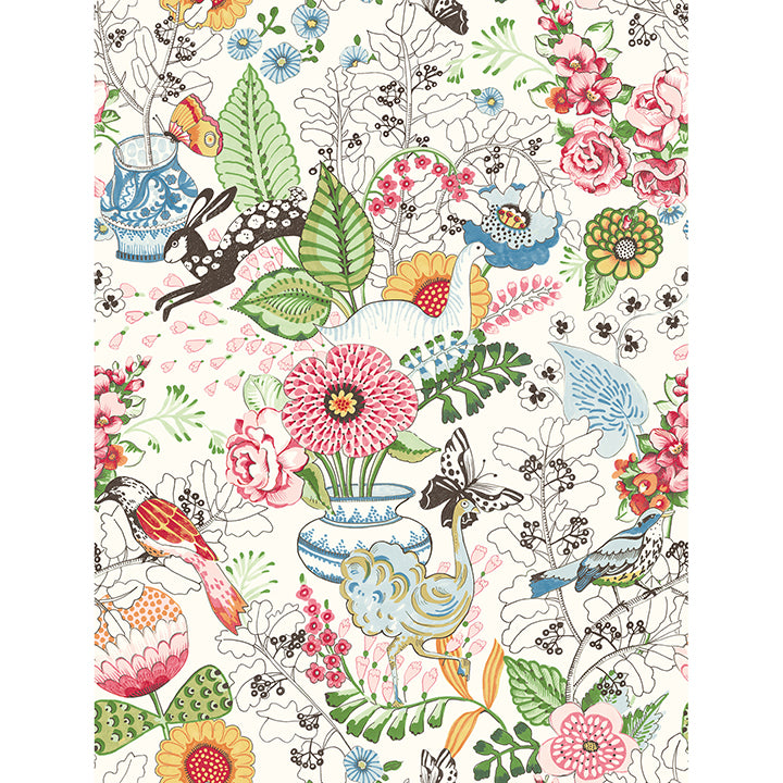 Whimsy Multicolor Fauna Wallpaper