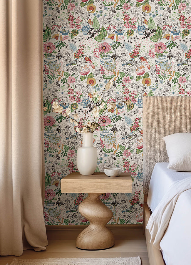 Whimsy Multicolor Fauna Wallpaper
