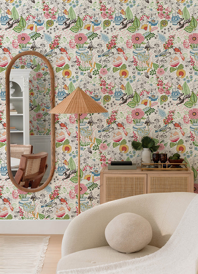 Whimsy Multicolor Fauna Wallpaper