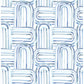 Lolly Blue Arches Wallpaper