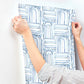 Lolly Blue Arches Wallpaper
