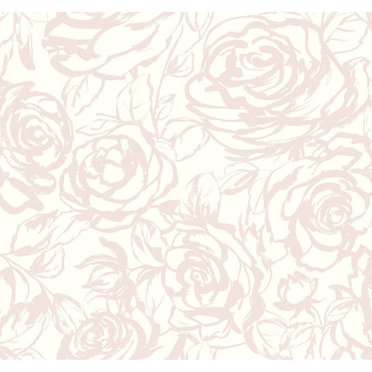 Nelda Light Pink Rose Wallpaper