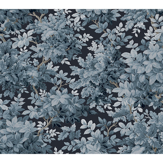 Greenwood Dark Blue Deciduous Wallpaper