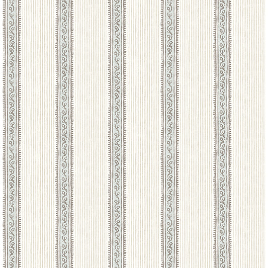 Mandevilla Aqua Vine Stripe Wallpaper