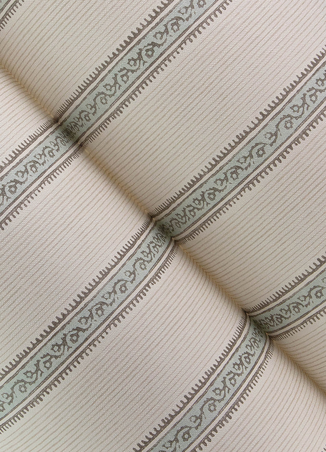 Mandevilla Aqua Vine Stripe Wallpaper