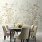Flowering Vine Chinoiserie Mural- White