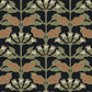 Tracery Blooms Black Wallpaper