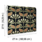 Tracery Blooms Black Wallpaper