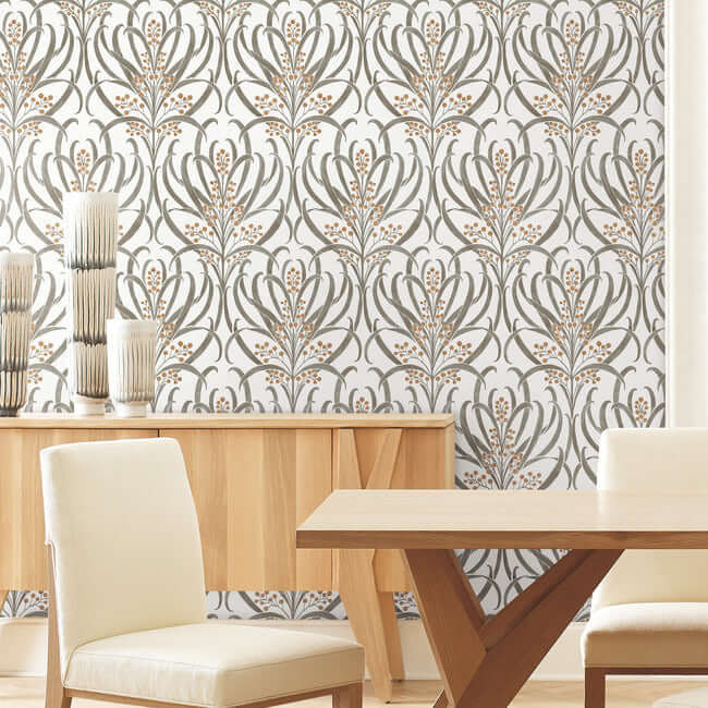 Calluna White & Taupe Wallpaper