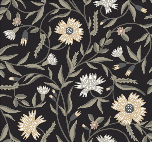 Aster Wallpaper- Black