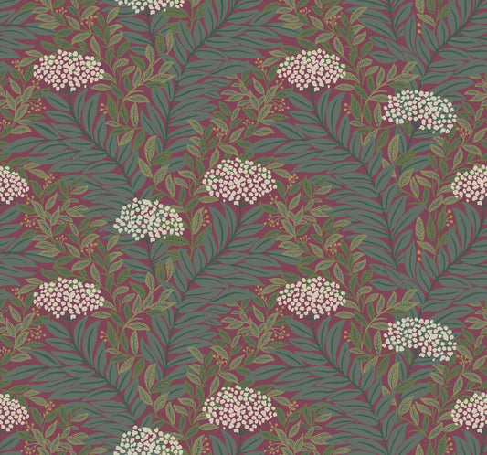Highgrove Wallpaper- Burgundy