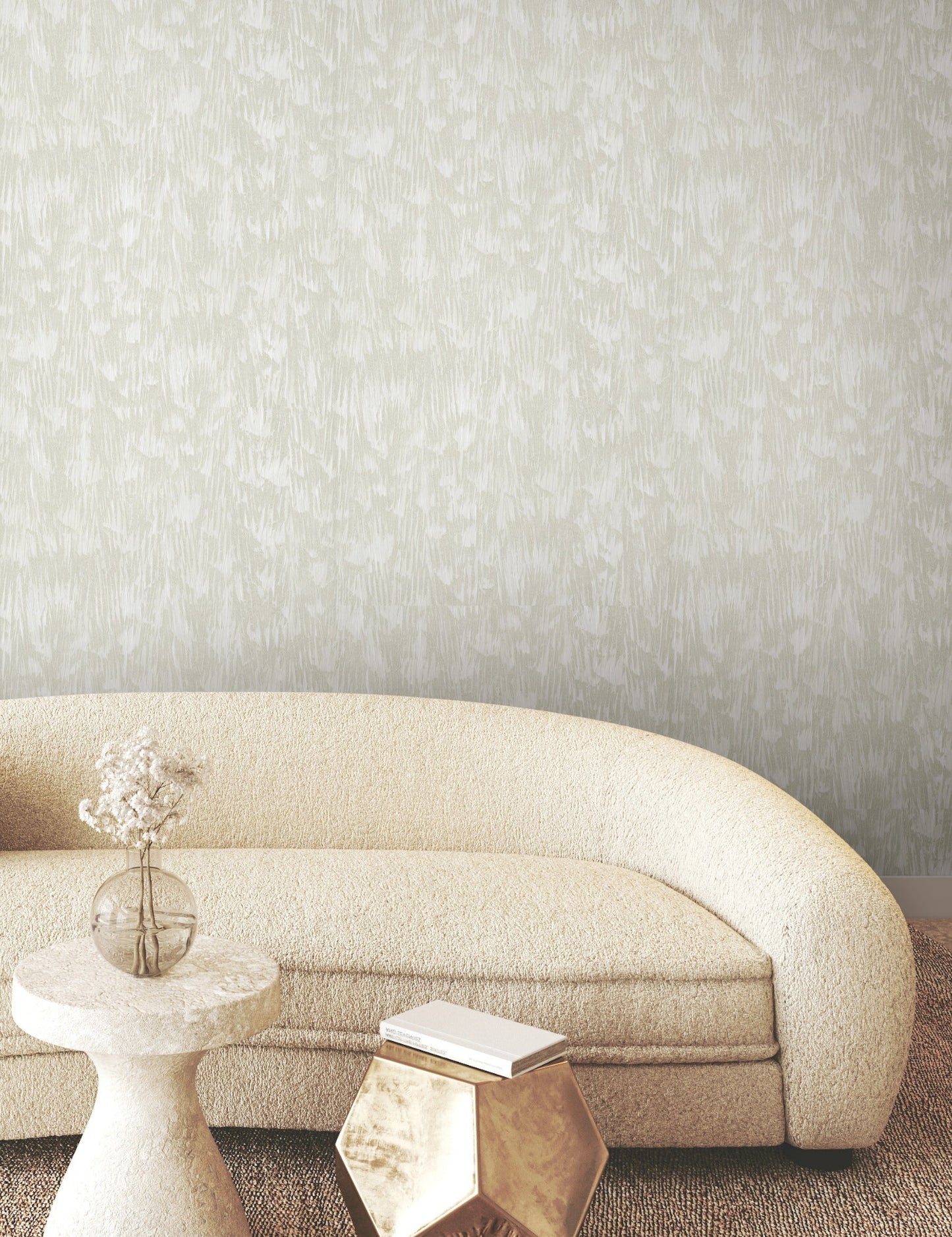 Gilded Plume Wallpaper- Light Cream