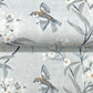 Tea Olive Light Blue Finch Frolic Wallpaper