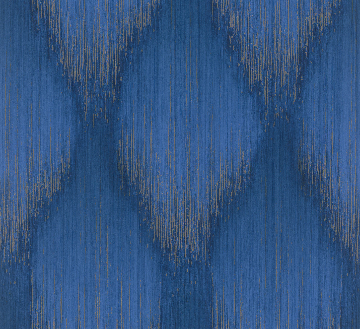 Starfall Sapphire Metallic Ikat Wallpaper