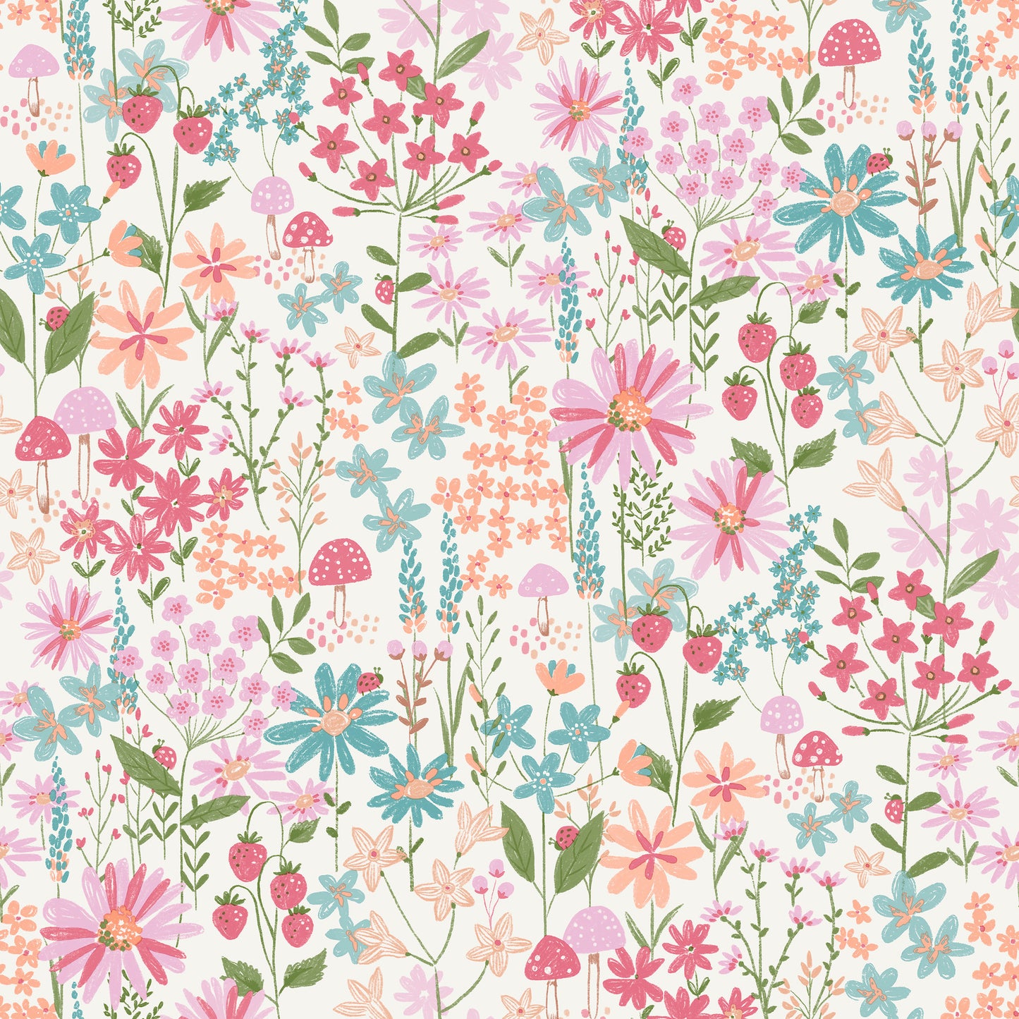 Flower Garden Pink Blossoms Wallpaper
