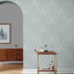 Rosalind Sky Blue Iris Damask Wallpaper