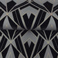 Allenby Black Flocked Wallpaper