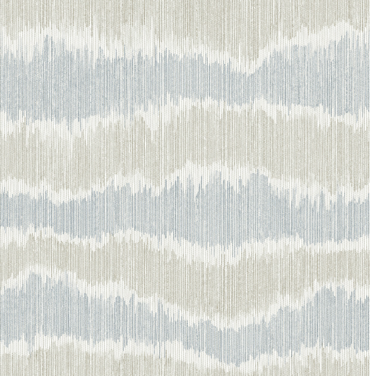 Wiggle Sky Blue Ikat Stripe Wallpaper