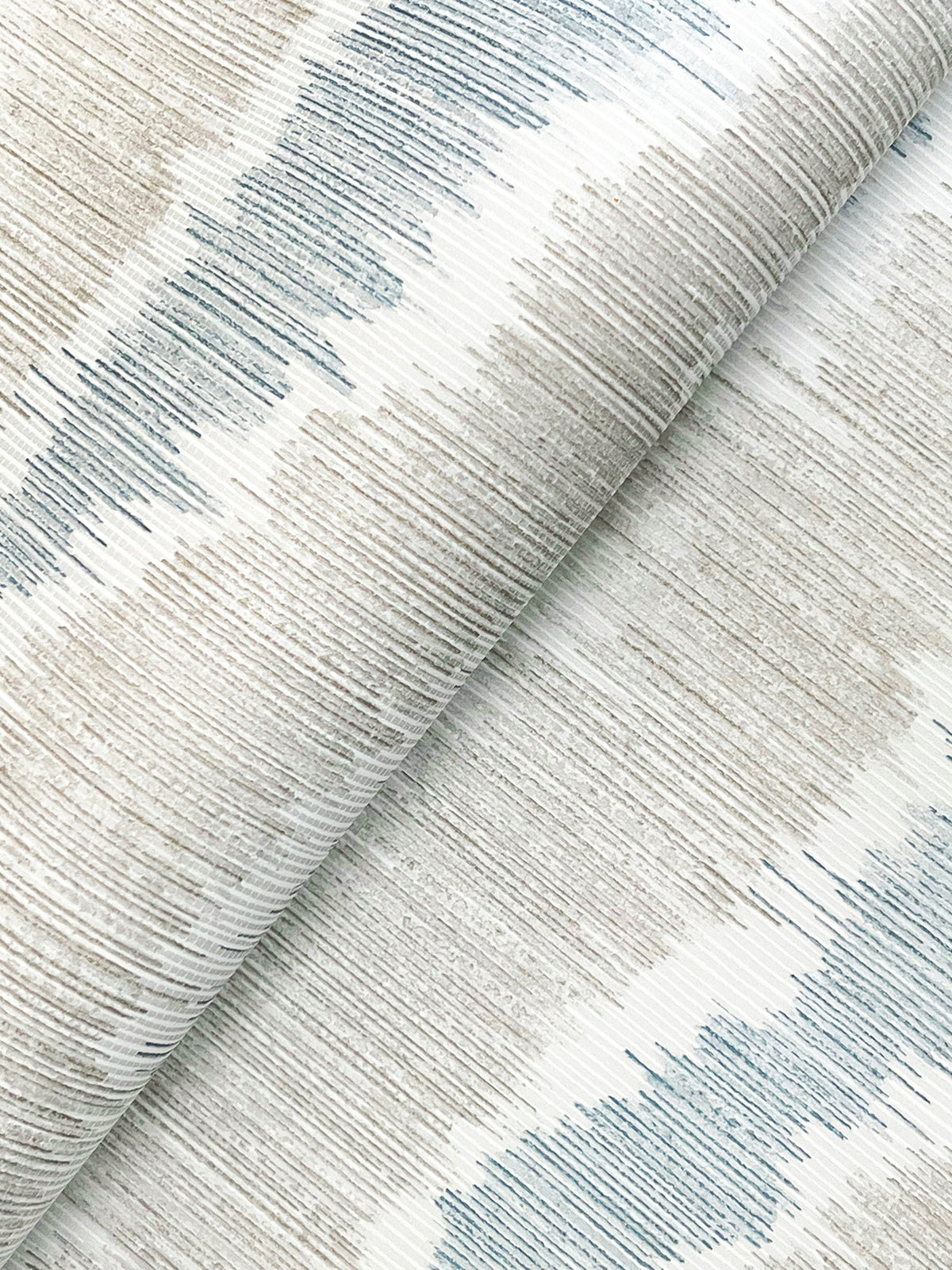 Wiggle Sky Blue Ikat Stripe Wallpaper