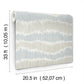 Wiggle Sky Blue Ikat Stripe Wallpaper