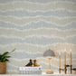 Wiggle Sky Blue Ikat Stripe Wallpaper