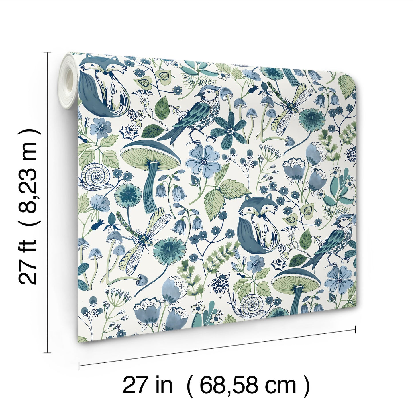 Wonder Teal Woodland Animals Wallpaper