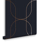 Palais Navy & Copper Wallpaper