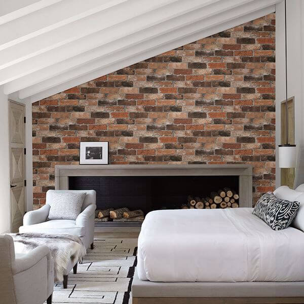 Orange Reclaimed Bricks Wallpaper