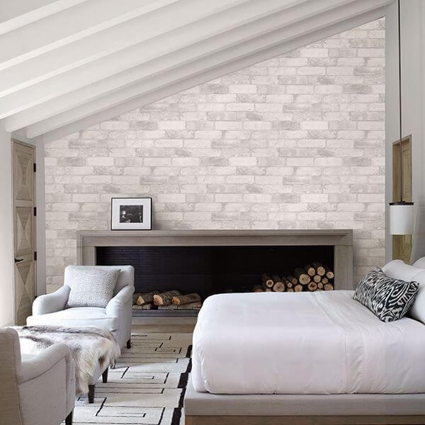 White Reclaimed Bricks Wallpaper